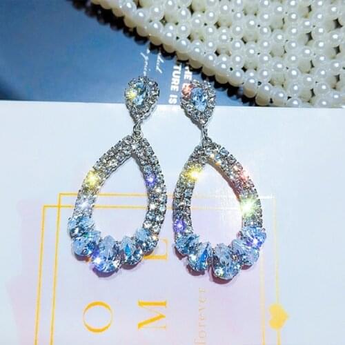 Exknl 2020 Fashion Flower Wedding Drop Earring Jewelry Earrings Women Round Christmas Bridal Vintage Earring for Women Girls