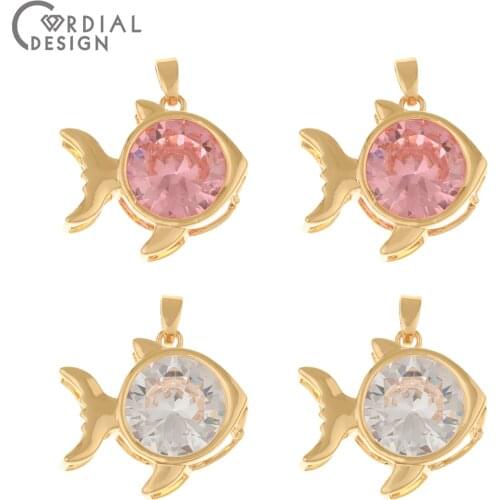 Cordial Design 30Pcs 22*24MM Jewelry Findings & Components/CZ Pendant For Necklace/Hand Made/DIY Charms/Jewelry Accessories
