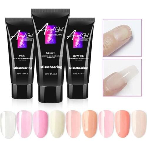 15ml Nail Extension Gel Quickly Nail Extend Glue Painless Lengthening Colorful Nail Art Gel Fast Drying Long Lasting Nail Tools