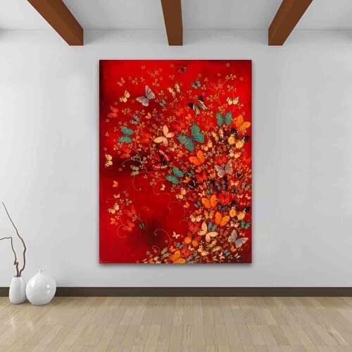 JQHYART Paintings On Canvas Modern Butterfly Wall Pictures For Living Room Home Decor No Frame Oil Painting