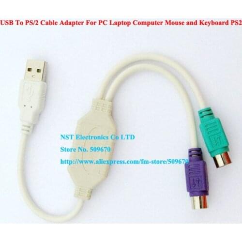 Free Shipping/2pcs/Good Quality USB To PS/2 Cable Adapter For PC Laptop Computer Mouse & Keyboard PS2 Plug New
