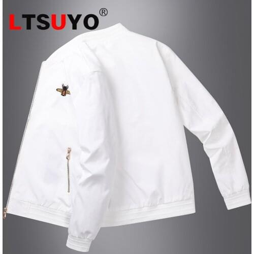 New mens business casual windbreaker, high-end bomber jacket, autumn outdoor small bee collar jacket, mens light luxury top