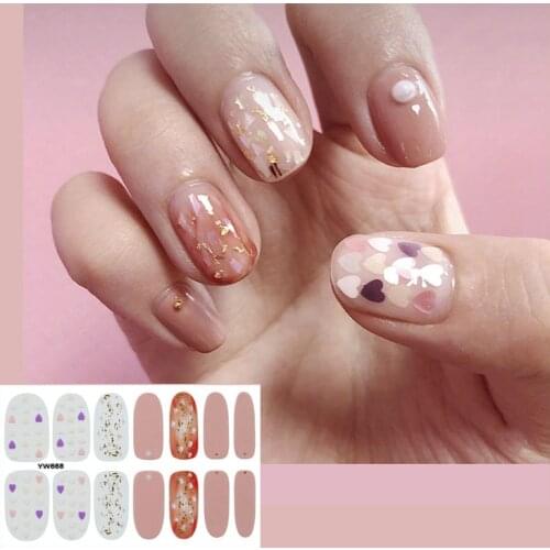 Lamemoria Nail Polish Strips DIY Waterproof Nail Wraps Glitter Pattern Nail Stickers Nail Patch for Women Nail Art Stickers