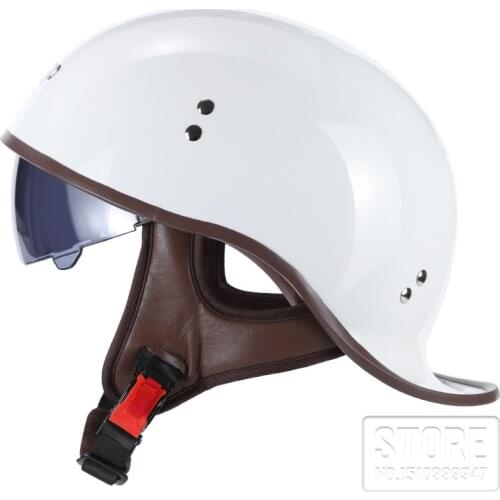 Mens Unisex Motorcycle Half Helmet Open Face Scooter Biker Retro Vintage Casco Motorbike Racing Riding Helmets