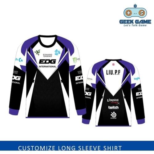 New fashion customize long sleeve e-sports jersey men breathable T-shirt Sportswear clothing