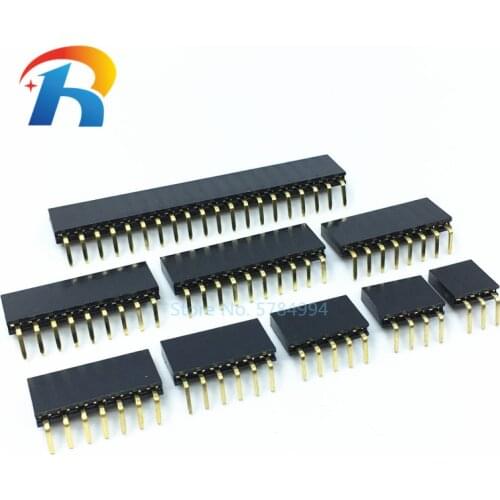 Single row female 2.54mm Pitch 1*2/3/4/5/6/7/8/9/10/20/40 PiN Single Row Right Angle Female PCB Header Connector For Arduino