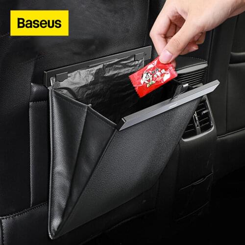 Baseus Car Seat Back Organizer PU Leather Garbage Storage Bag Auto Backseat Multi Pocket Hanging Pouch Car Organizer Accessories