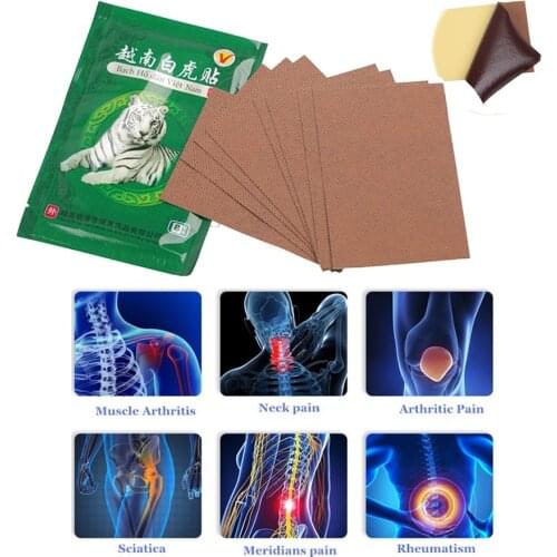 160 Pcs=20 Bags Vietnam White Tiger Balm Pain Patch Body Neck Massage Meridians Stress Relief Arthritis Waist Joint Pain Plaster
