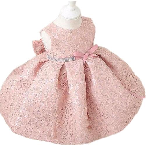 Baby Girls Birthday Party Dresses 2 3 4 5 6 years Children Wedding Costumes Infant Lace Bow Princess Dress Toddler Girl Clothes