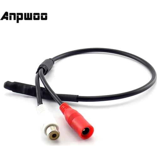 ANPWOO DC Connector Mini Micro Audio Sound Monitor Audio Pickup Device Terminals DC Power Cable for Camera CCTV Microphone Video