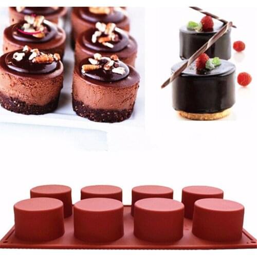 8 Holes Round Shape Silicone Cake Mold 3D Handmade Cupcake Jelly Pudding Cookie Mini Muffin Soap Mould DIY Baking Tools