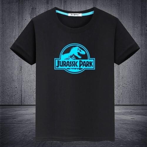 Cartoon Jurassic Park Dinosaur Luminous T-shirt Men Women T-shirt Casual Unisex Tops Vest Tees Short sleeve Cotton Kids T Shirt