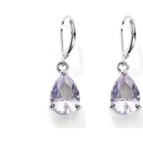 Sleeper Vintage Fashion Bling Shiny Red Black Purple Blue Clear Zircon Alloy Dangle Earrings Drop Earrings For Women