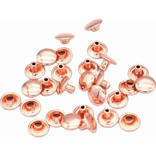 10mm Rose gold Material Double Cap Rivets Studs for Leathercrafts Fastener Snaps Prong Studs rapid rivets 50set