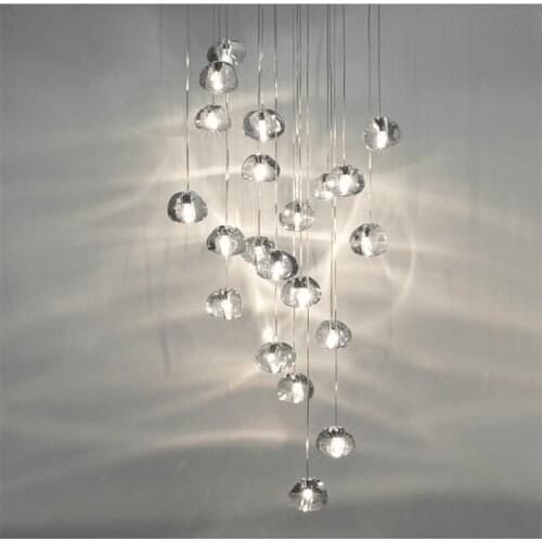 1-26 pcs stairwell led Chandelier crystal ball drop lamp Living Room decor chandeliers G4 Led stair lighting Lustre cristal
