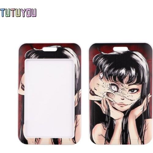 1pcs PC3043 Horror Woman Tomie Lanyard Badge ID Lanyards Mobile Phone Rope Key Lanyard Neck Straps Card Holder Accessories