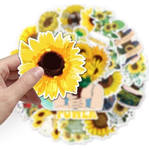 10/50PCS Sunflower Stickers Skateboard Guitar Laptop Motorcycle Travel Luggage Classic Toy Sticker Decal
