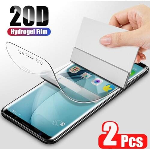 2Pcs 20D Cover Soft Hydrogel Film For Samsung Galaxy S21 S20 S10 S8 S9 Plus Note 20 10 9 Plus S21 Ultra 5G Screen Protector Film
