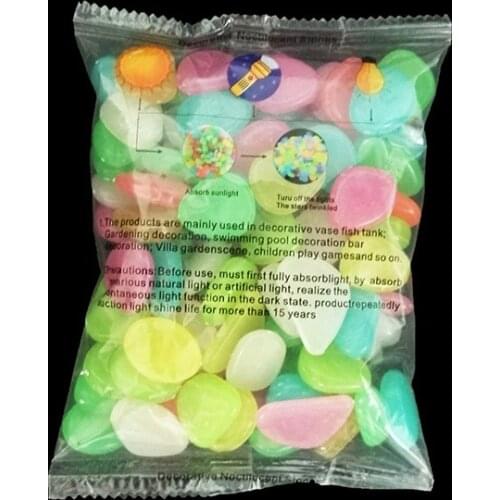 30pcs/pack Luminous stone fish tank landscaping illuminating stone potted landscaping pebbles artificial stone fluorescent stone