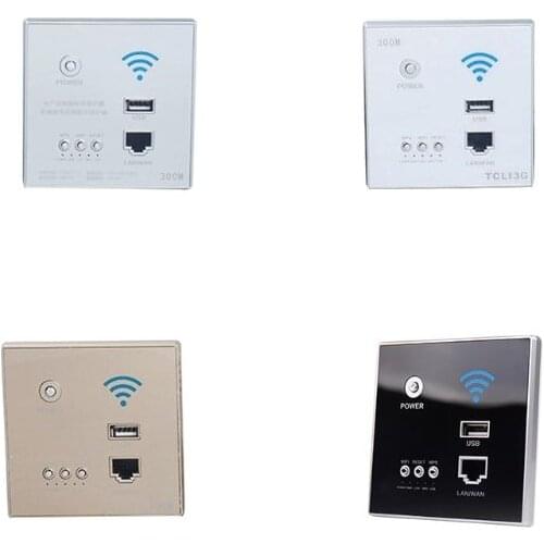 300Mbps 220V Power AP Relay Smart Wireless WIFI Repeater Extender Wall Embedded 2.4ghz Router Panel USB Socket