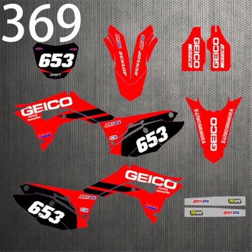 369 Motorcycle Foil Sticker Graphic Pattern Custom Thickened 0.8mm Sunscreen Waterproof Bright For HONDA 17-20 CRF250R 450R2019