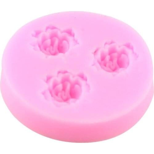 3D Three Roses Shaped Dessert Baking Mold, Silicone Moulds for Chocolate Cake, DIY Epoxy Resin Moulds