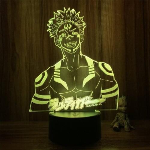 3D Lamp Anime Jujutsu Kaisen Ryomen Sukuna Evil Body LED NightLight Figure 7 Colors Touch Table Bedroom Decor Night Light Gift