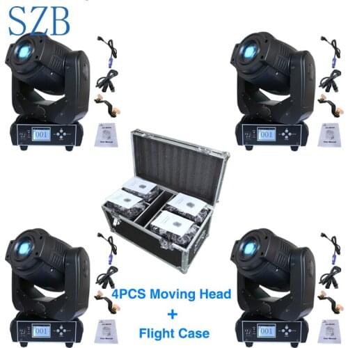 Flight case 4in1 90W Lyre moving head Spot light LED Disco DJ Stage Light with 3 Face Prism DMX Controller 6/16 Channel/SZB-MH90