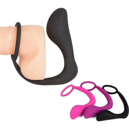 Anal Plug With Penis Lock Penis Ring Silicone Butt Plug Cock Ring Prostate Massager Sex Toys For Men Gay Masturbation Sex Shop