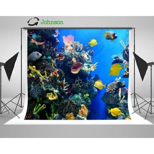 Colorful Aquarium Fishes Fish Tank photo backdrop polyester or Vinyl cloth High quality Computer print wall Background