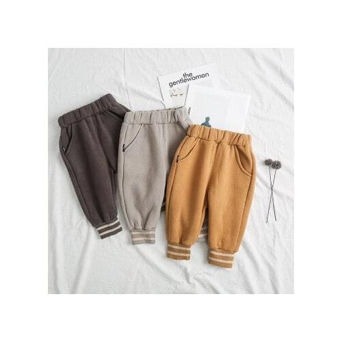 Kids Warm Pants Plus Velvet Winter Leggings Girls Boys Harem Trousers Bebe Sports Thicken Newborn Baby Elastic Casual Pants New