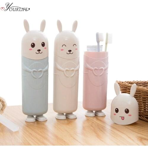 OYOURLIFE Cute Cartoon Toothbrush Storage Box Portable Outdoor Travel Tooth Brush Protect Case Bathroom Toothbrush Organizer