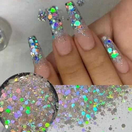 Holographic Nail Glitter Powder Laser Irregular Sequins Art Manicure Decorations Tools