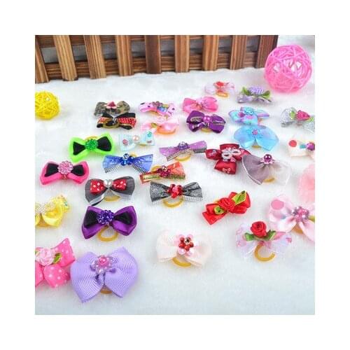 Pet Headdress Pet Hair Accessories Dog Bow Head Rubber Band Special Double Bow Decorations Manufacturer Direct