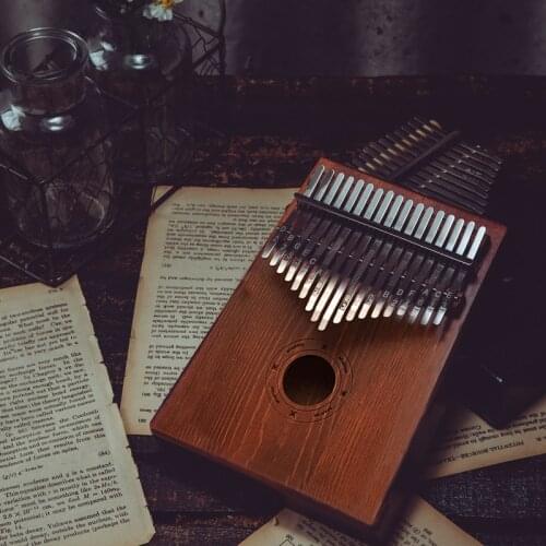 Kalimba Thumb Piano 17 Keys with Mahogany Wood Portable Mbira Finger Piano For Beginners Professional Musical Instruments Black