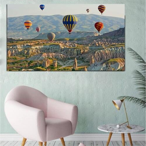 Canvas Painting Landscape Poster Print And Posters Istanbul Turke Hot Air Balloon Wall Art Picture Home Decor For Living Room