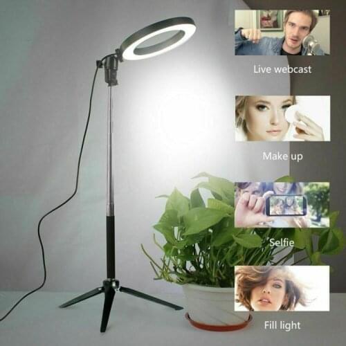 Dimmable Photography Photographic Studio Ring Light 5500K LED Lighting Phone Adapter Makeup For Live Broadcast Video With Tripod