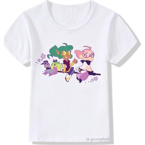 Kawaii Kids Clothes Space Girl Anime Pattern T-shirt Funny Cartoon Print Boy T Shirts Fashion New Boy Girl Unisex Casual Tops