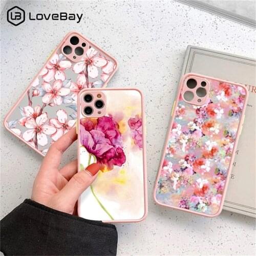 Lovebay Cute Retro Flower Pattern Camera Protective Phone Case For iPhone 11 Pro Max 12 Mini X XS XR 7 8 Plus SE 2020 Matte Back