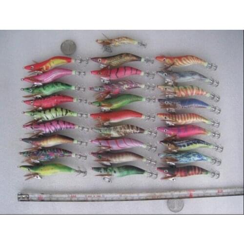 MR OCTOPUS 500 pcs squid jig,squid hook,fishing lure ,glow in dark,2.5#jigs 10cm 12g.wooden shrimp,HARD LURE