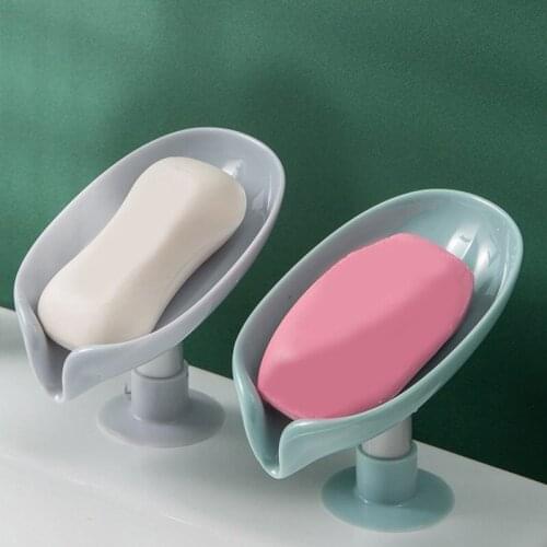 Leaf Shape Soap Box Drain Soap Holder Box Bathroom Shower Soap Holder Sponge Storage Plate Tray Bathroom Supplies Bathroom Gadge
