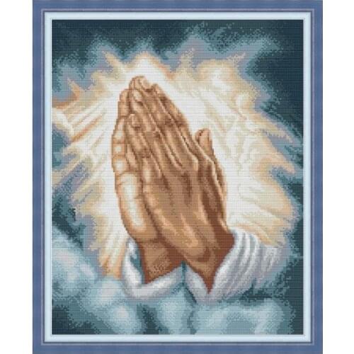Joy Sunday Embroidery Needlework Set Pray Count Chinese Cotton Cross Stitch Kit 14CT 11CT Canvas Printed DIY Home Decor Painting