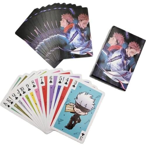 Jujutsu Kaisen Playing Cards Set Board Game Anime Poker Cards Cartoon Version Collection Gift Creativity Digital Card Game