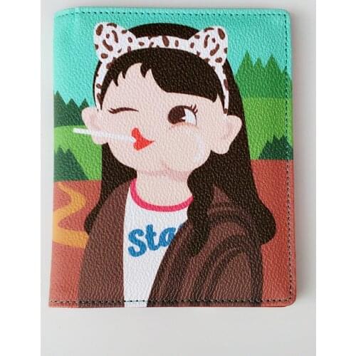 Adorable Girl PU Leather Women Passport Cover Cute pattern Kids Passport Holder Top Brand travel Female Covers for Passports