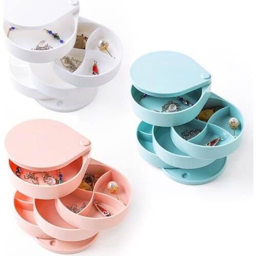 4 Tier Jewelry Organizer With 360 Degree Rotation Jewelry Organizer Jewelry Nail Polish Makeup Container