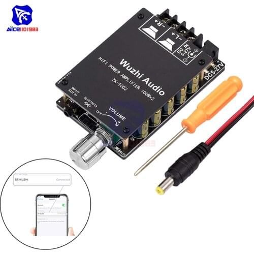 Diymore 200W Bluetooth 5.0 Amplifier Board TPA3116 100W+100W Audio Amplifier Module with LC Filter Technique 2 Channel DC 8-24V