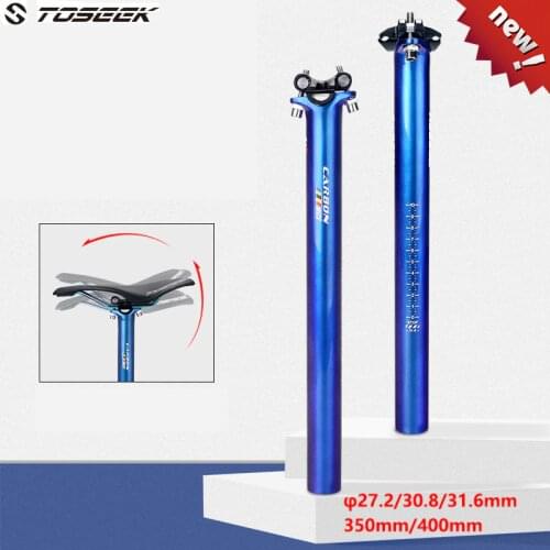 TOSEEK 3K color changing Carbon Fiber Bicycle Seatpost Superlight MTB Road Bike Cycling Seat Post Parts 27.2/30.8/31.6x350/400MM