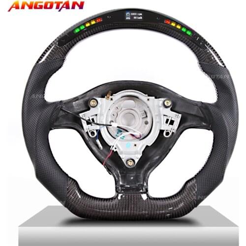 Steering Wheel Fit For vw mk4 5 6 Carbon Fiber LED Perforated Leather Wheel
