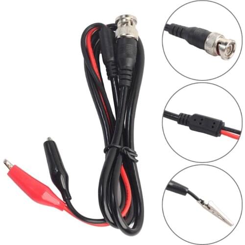 BNC Male Plug to Dual Alligator Clip Oscilloscope Test Probe Lead Cable 1m