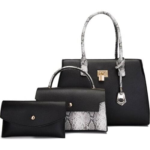 Casual Pu Leather Women Handbags Designer Ladies 3 Pieces Set Shoulder Bag Fashion Female Crossbody Bags for Women Tote Bag New